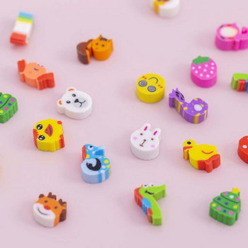 50 τμχ/παρτίδα Kids Mini Erasers Kawaii Animal Fruit Christmas Rubber Eraser for Pencils Students Διακοσμητικά Διορθωτικά Προμήθειες