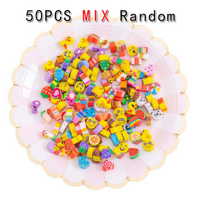 50 buc/lot copii mini radiere de șters Kawaii fructe de animale de Crăciun gumă de șters pentru creioane studenți consumabile decorative de corecție
