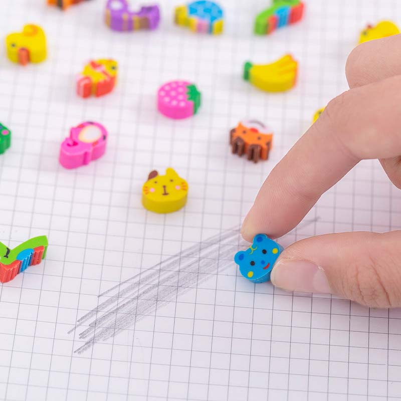 50 buc/lot copii mini radiere de șters Kawaii fructe de animale de Crăciun gumă de șters pentru creioane studenți consumabile decorative de corecție