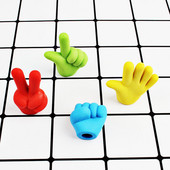 4 bucăți/set foarfece de desene animate gumă de piatră din pânză de piatră mini gest cu degetul bricolaj creion de gumă de sus gume pentru studenți cadouri din cauciuc pentru copii