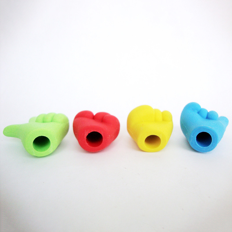 4 bucăți/set foarfece de desene animate gumă de piatră din pânză de piatră mini gest cu degetul bricolaj creion de gumă de sus gume pentru studenți cadouri din cauciuc pentru copii