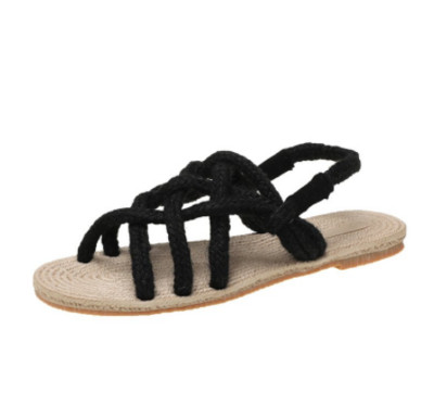 Sieviešu sandales Apavi ar pīto virvi ar tradicionālu ikdienas stilu un vienkāršu radošumu Modes Sandales Sieviešu vasaras apavi