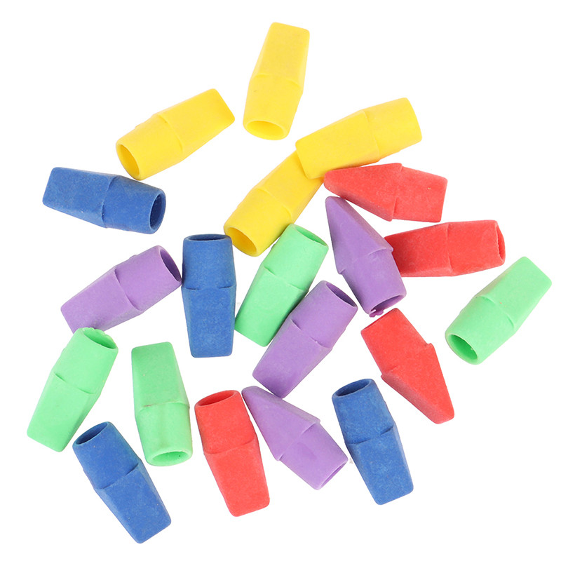 3/20PCS Erasers Pencil Top Eraser Caps Chisel Shape Pencil Eraser Toppers Student Painting Correction Supplies Χαρτικά