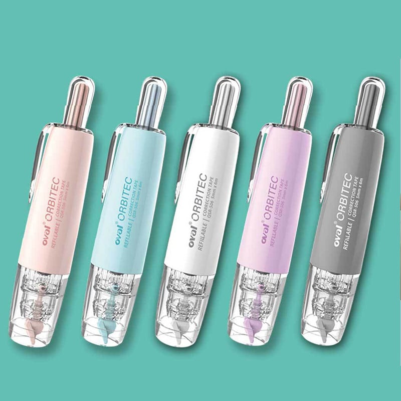 Bandă de corectare a formei stiloului oval Bandă corectoare colorată drăguță Instrumente de corectare a erorilor Rechizite școlare de birou Papetarie 5mm*6m