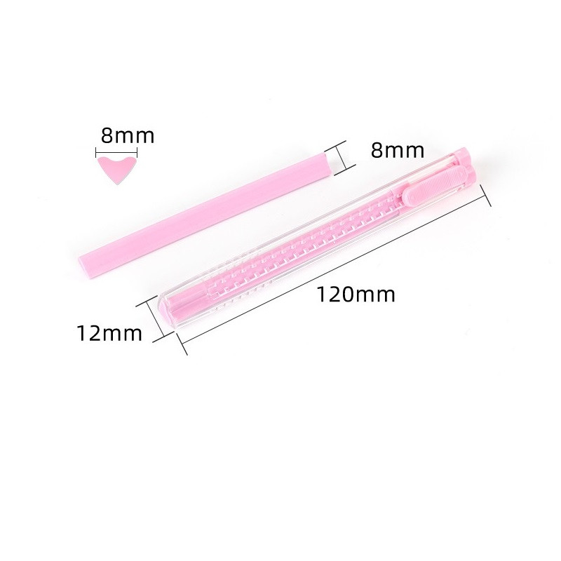 1kom Slide Pencil Eraser Refill Set Heart Shape Color Stick PVC gumice za čišćenje Ispravljanje Office School A7090