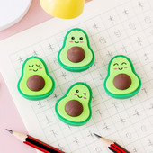 2 PCS Kawaii Avocado studentu kancelejas preces skolas biroja piederumi jaukas bērnu dzēšgumijas bērniem dāvanu radošā zīmuļa gumijas dzēšgumija
