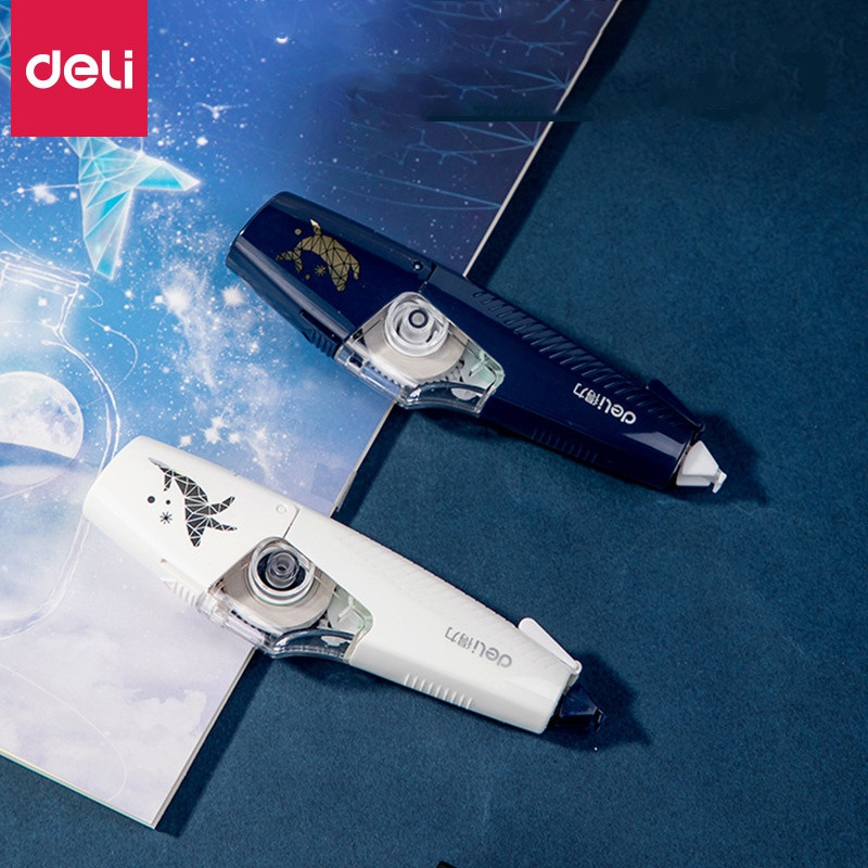 Bandă de corectare reîncărcabilă DELI cu stilou de reumplere, corector alb, rechizite de birou pentru școală