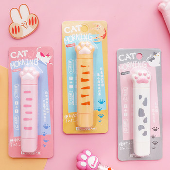 1 τεμ. Cat Morning Correction Tape & Glue Stick Cute Claw Διορθωτικές ταινίες διπλής όψης Αυτοκόλλητα Office School A6535
