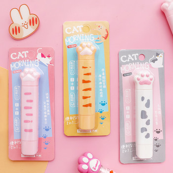 1 бр. Cat Morning Correction Tape & Glue Stick Cute Claw Dual-side Function Correcting Tapes Adhesive Office School A6535