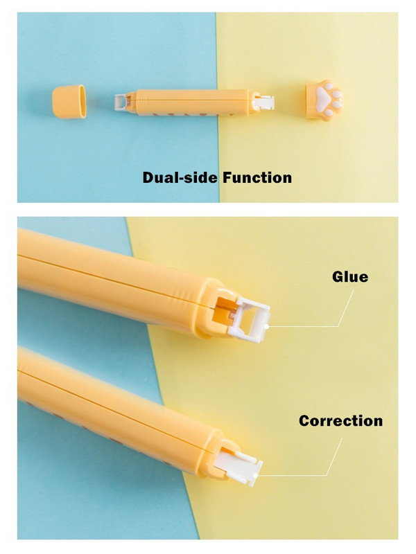 1 buc. Bandă corectoare de dimineață pentru pisici și lipici cu gheare drăguță, cu funcție dublă, benzi de corectare adezive, birou, școală A6535