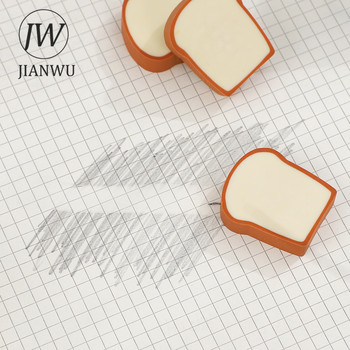 JIANWU Creative Simulation Toast Cute Eraser Cartoon Mini Student Drawing Pencil Eraser Funny School Supplies Kawaii Stationery