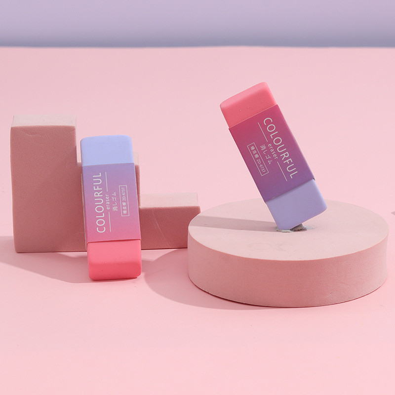 Radoša krāsaina dzēšgumija, tīra varavīksnes krāsa, liela praktiska dzēšgumija Kancelejas preces Kawaii biroja skolas piederumu vairumtirdzniecība