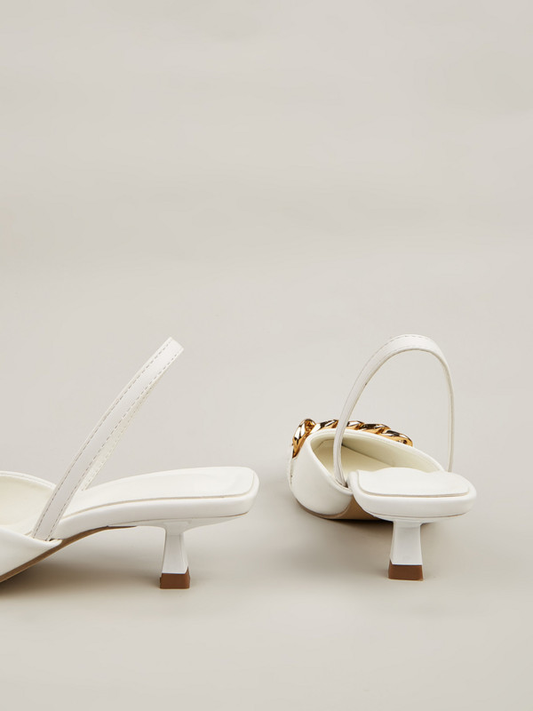 Nove sandale za 2022. Ženske mule Ženske mule sa šiljatim vrhom Ženske ležerne cipele na tanku potpeticu na otvorenom s metalnim lancem Ženske papuče