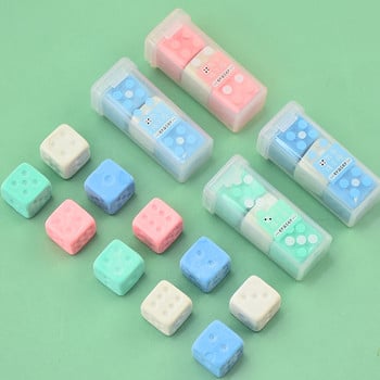 3бр. Mini Color Griddle Erasers Set Creative Dice for Pencil Cleaning Office School Student Reward Gift F7223