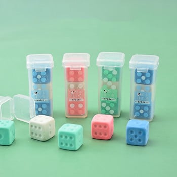 3бр. Mini Color Griddle Erasers Set Creative Dice for Pencil Cleaning Office School Student Reward Gift F7223