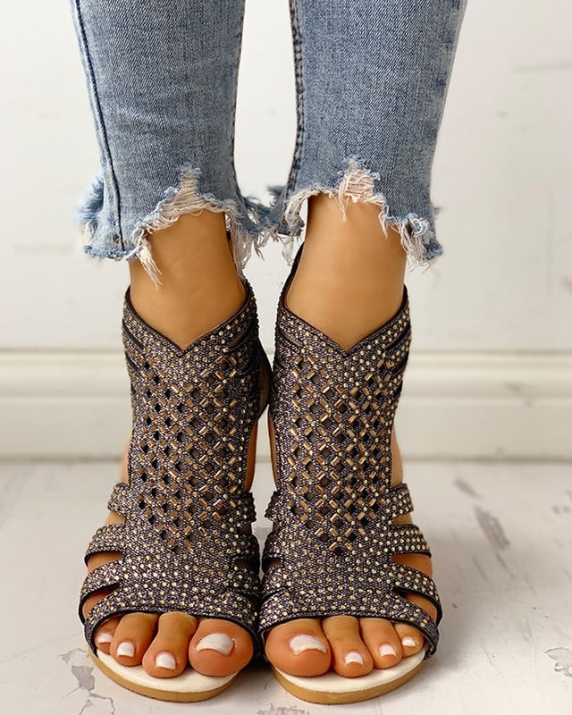 Női Cipők Szandálok Nyári Alacsony Sarkú Cipők PU bőr Gladiator Luxus Cipők Női Tervezők Zapatos De Mujer E14