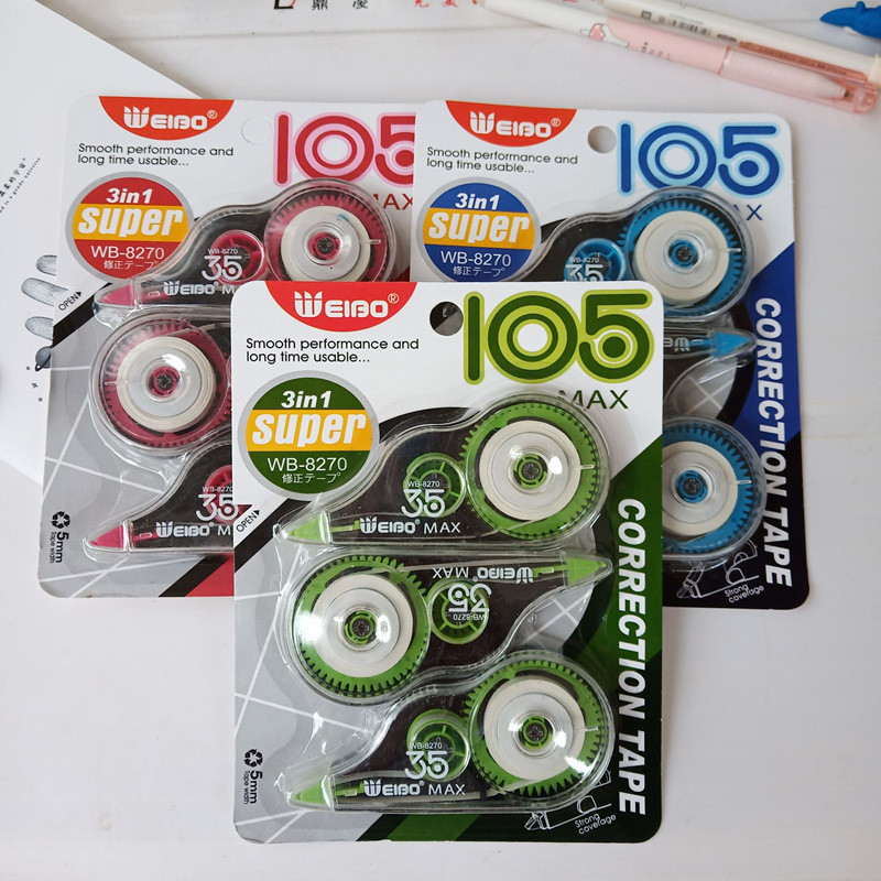 3 bucăți/set autocolant alb bandă corectoare birou rechizite școlare student bandă eroare centură papetărie școală corector instrument de scris