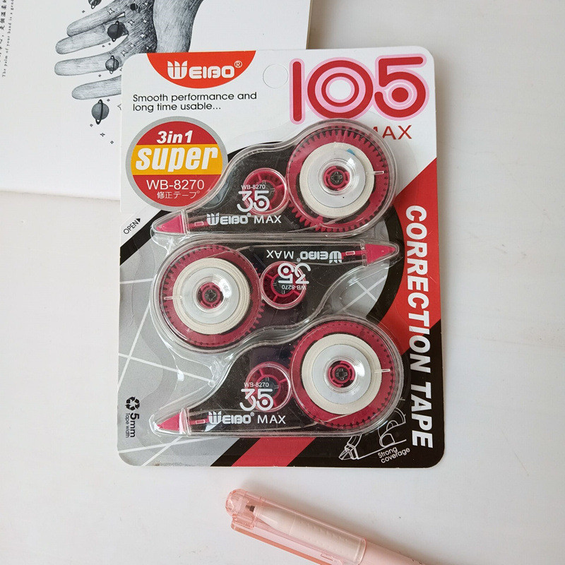 3 bucăți/set autocolant alb bandă corectoare birou rechizite școlare student bandă eroare centură papetărie școală corector instrument de scris