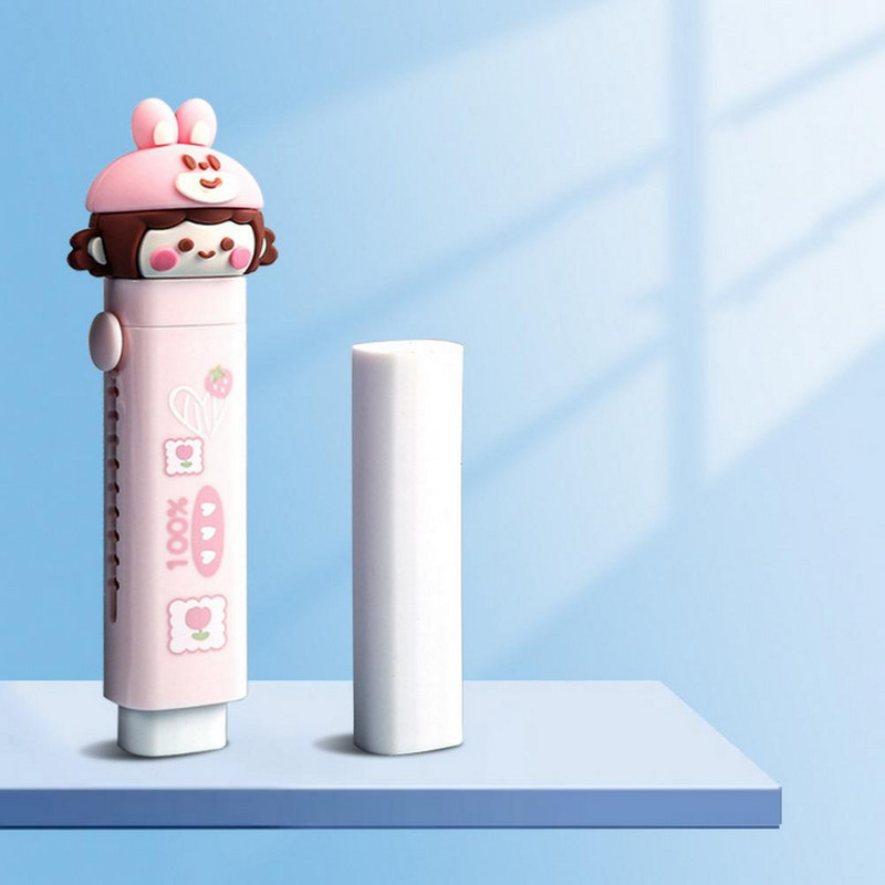 Lagana gumica za brisanje svijetlih boja, ekološki prihvatljiva gumica s crtanim crtama Push-pull tipa gumica za brisanje, dječji pribor