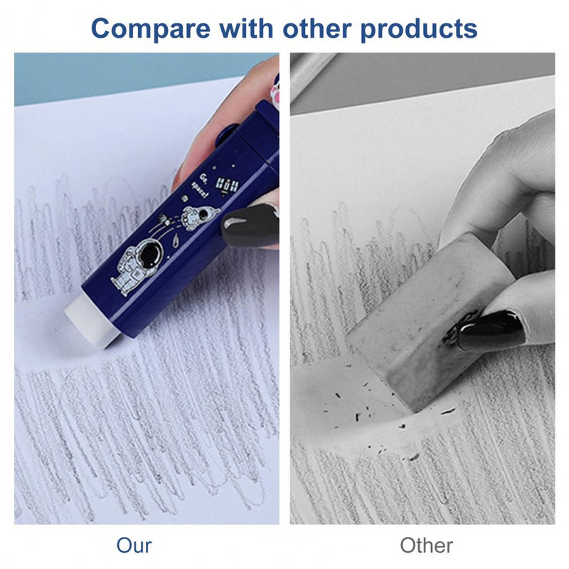 Lagana gumica za brisanje svijetlih boja, ekološki prihvatljiva gumica s crtanim crtama Push-pull tipa gumica za brisanje, dječji pribor