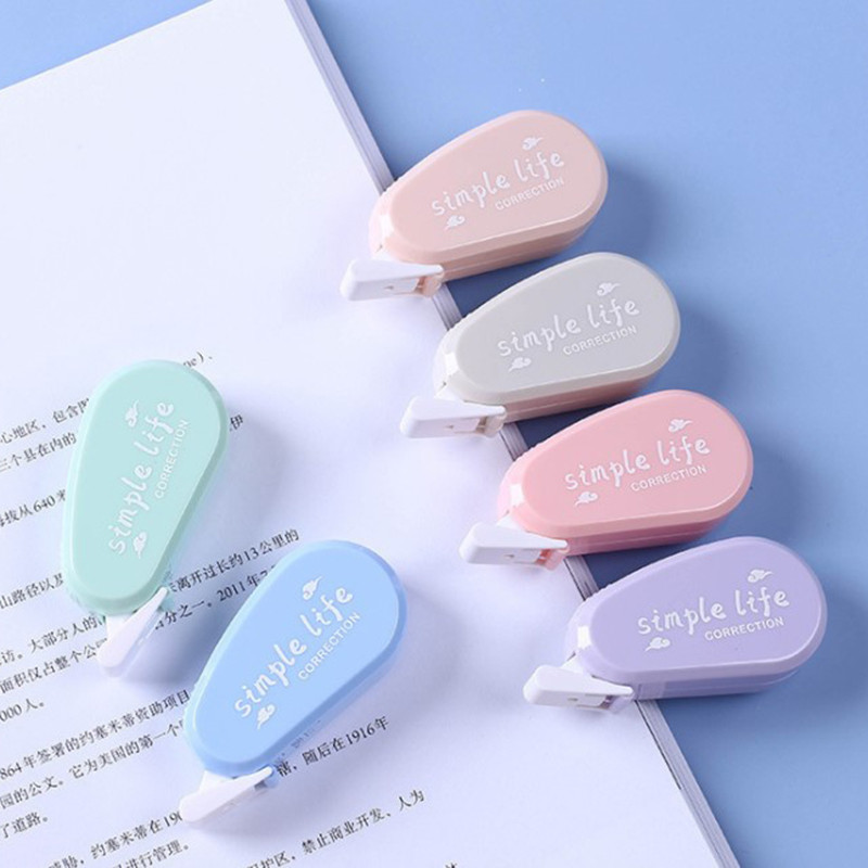 6gab/komplekts Mini Morandi krāsu korekcijas lentes komplekts Skolas piederumi Stacionāri
