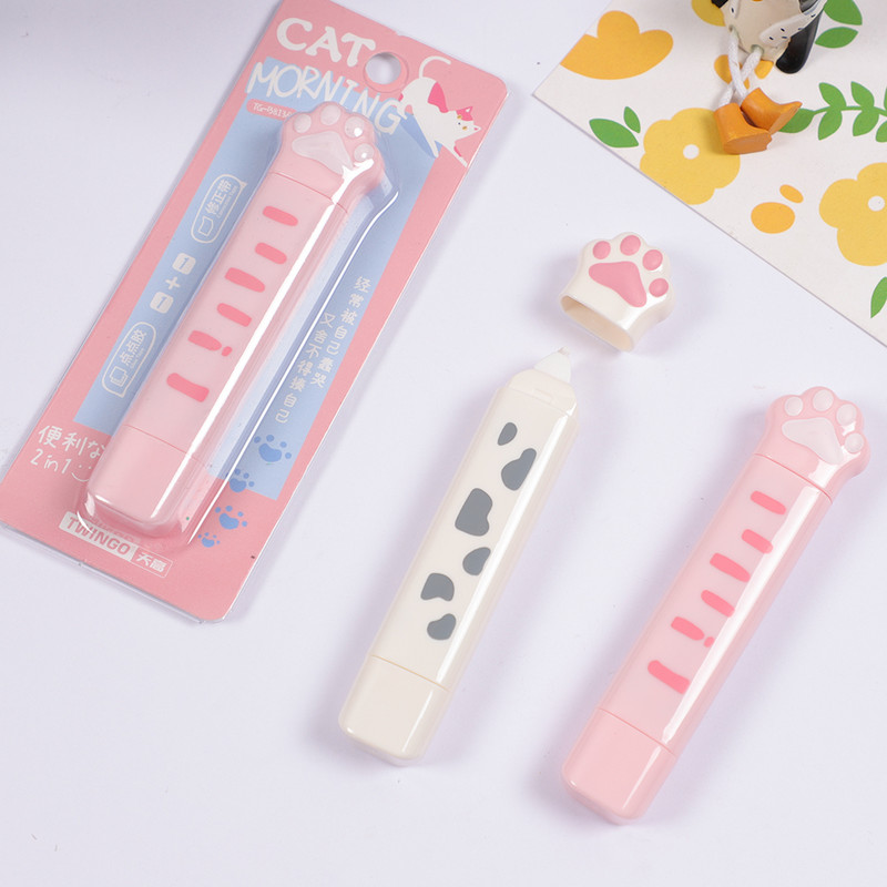 1 vnt. miela 5M katės letenėlė, dviguba galvutė taškelių taisymo juosta, skirta mokinių klaidų trintuko juostelės raštinės reikmenų koregavimui mokykliniams biuro reikmenims