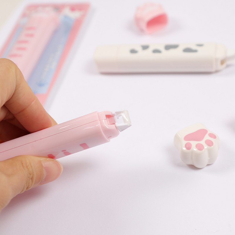 1 vnt. miela 5M katės letenėlė, dviguba galvutė taškelių taisymo juosta, skirta mokinių klaidų trintuko juostelės raštinės reikmenų koregavimui mokykliniams biuro reikmenims