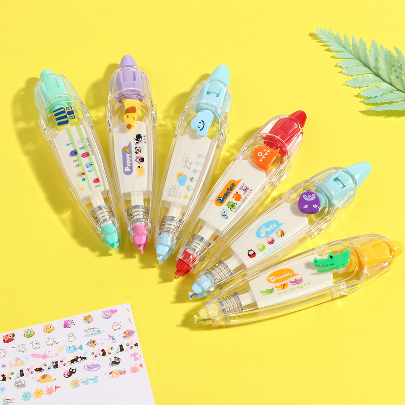 1 vnt Animacinių filmų korekcinė juosta Kawaii Flower Plant Nėrinių vadovas Dienoraščio dekoravimas Studentų raštinės reikmenys Mokykliniai biuro reikmenys