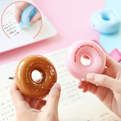 1db Mini Tasty Donuts korrekciós szalag 5mm*8m fehér korrekciós maszkoló szalagok Candy Corrections írószerek irodai iskola A6494