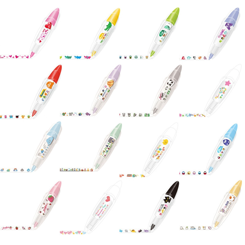 Nėrinių korekcinė juosta Kūrybiška miela preso tipo dekoravimo juosta Studentų raštinės reikmenys DIY animacinių filmų juosta Korėjos raštinės reikmenys