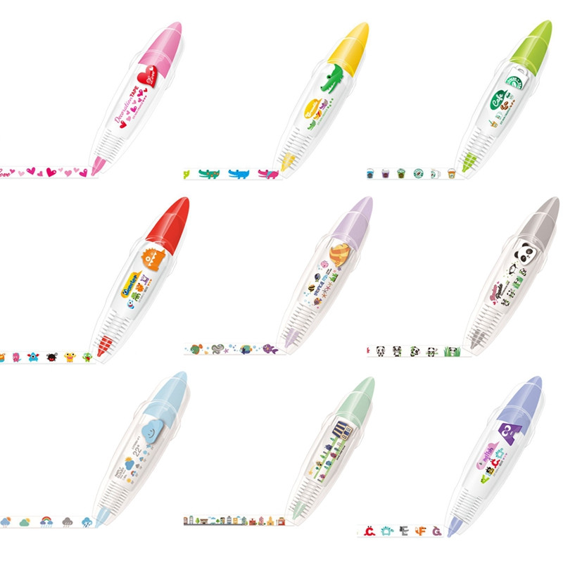 Nėrinių korekcinė juosta Kūrybiška miela preso tipo dekoravimo juosta Studentų raštinės reikmenys DIY animacinių filmų juosta Korėjos raštinės reikmenys