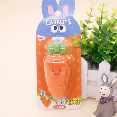 1 Paciņa Cute Burkāni Gumijas Dzēšgumija Jauki zīmuļu Gumijas Dzēšgumija Studentu balvas Dāvanas Kancelejas preces Biroja un skolas piederumi