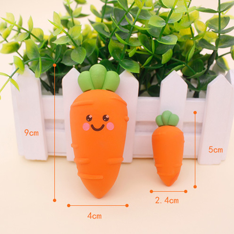 1 Paciņa Cute Burkāni Gumijas Dzēšgumija Jauki zīmuļu Gumijas Dzēšgumija Studentu balvas Dāvanas Kancelejas preces Biroja un skolas piederumi