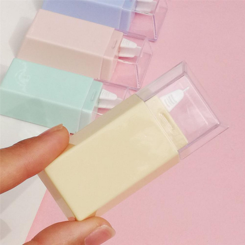 6Pcs Mini Valjak za korekciju Gumica za ispravljanje Glatka klizna kockasta traka za korekciju PS Ispravite pogrešku Uredski pribor