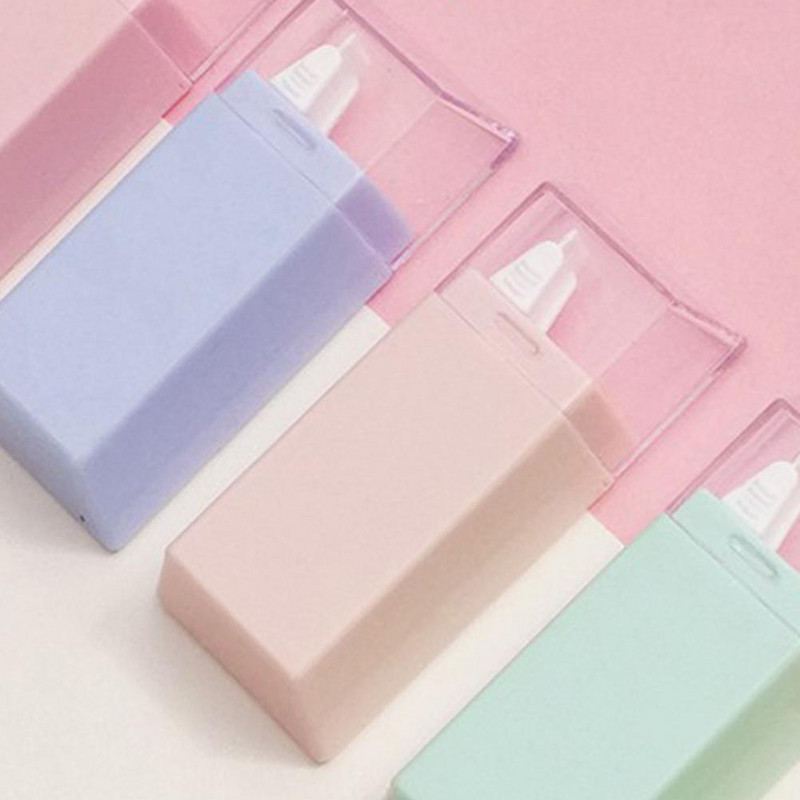 6Pcs Mini Valjak za korekciju Gumica za ispravljanje Glatka klizna kockasta traka za korekciju PS Ispravite pogrešku Uredski pribor