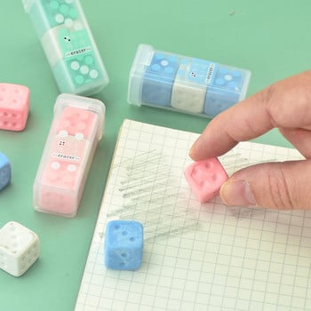 3 τμχ Mini Simulated Dice Erasers Set Creative Rubber for Pencil Cleaning Office School School Reward Δώρο H7223