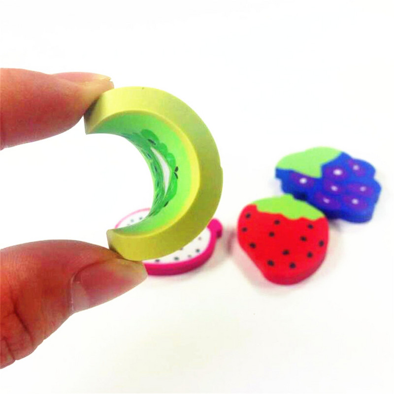 1db/tétel ÚJ Édes gyümölcs szelet Nem mérgező radír Görögdinnye Szőlő Pitaya Kiwi radír gyerekeknek ajándék nyeremény irodai iskola kellék