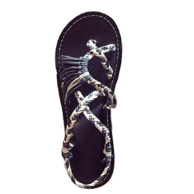 Sandale romane de vară 2022, pantofi pentru femei, care se potrivesc cu frânghia, sandale cu vârful de plajă, la modă, confortabile, pantofi de mărime mare