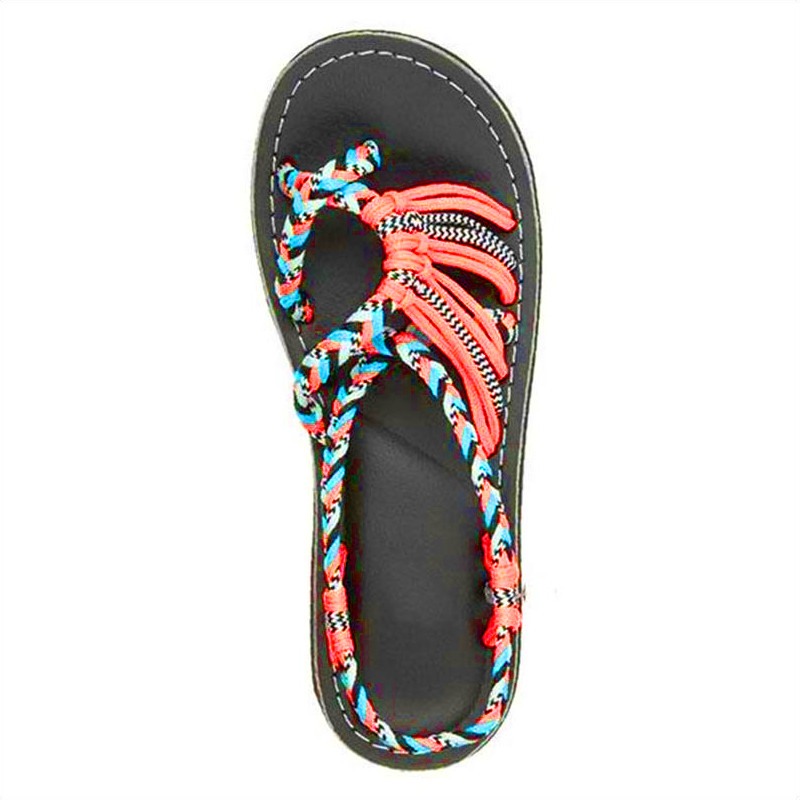 Sandale romane de vară 2022, pantofi pentru femei, care se potrivesc cu frânghia, sandale cu vârful de plajă, la modă, confortabile, pantofi de mărime mare