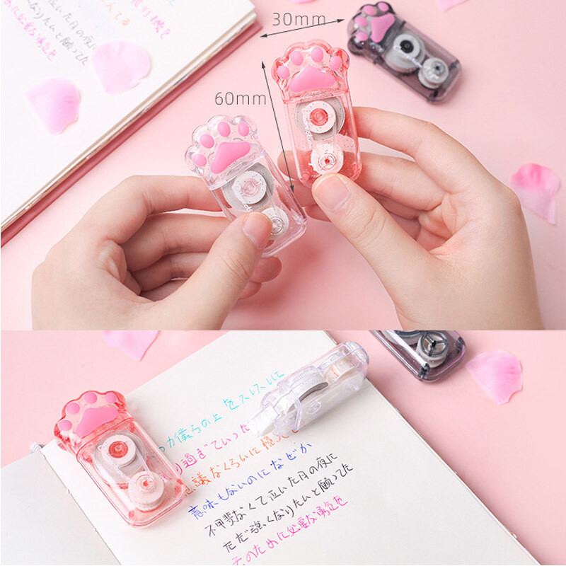 Bandă de corectare transparentă cu gheare de pisică Kawaii Student Gift Rechizite de birou școlare