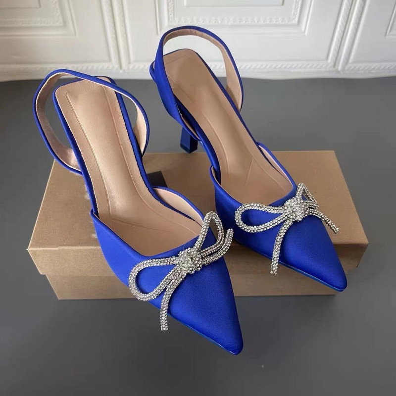 Cipele za žene 2023. Sandale Luksuzni brend Ljetna moda Transparentes Rhinestones Papuče sa šiljastom petom Ženske seksi salonke