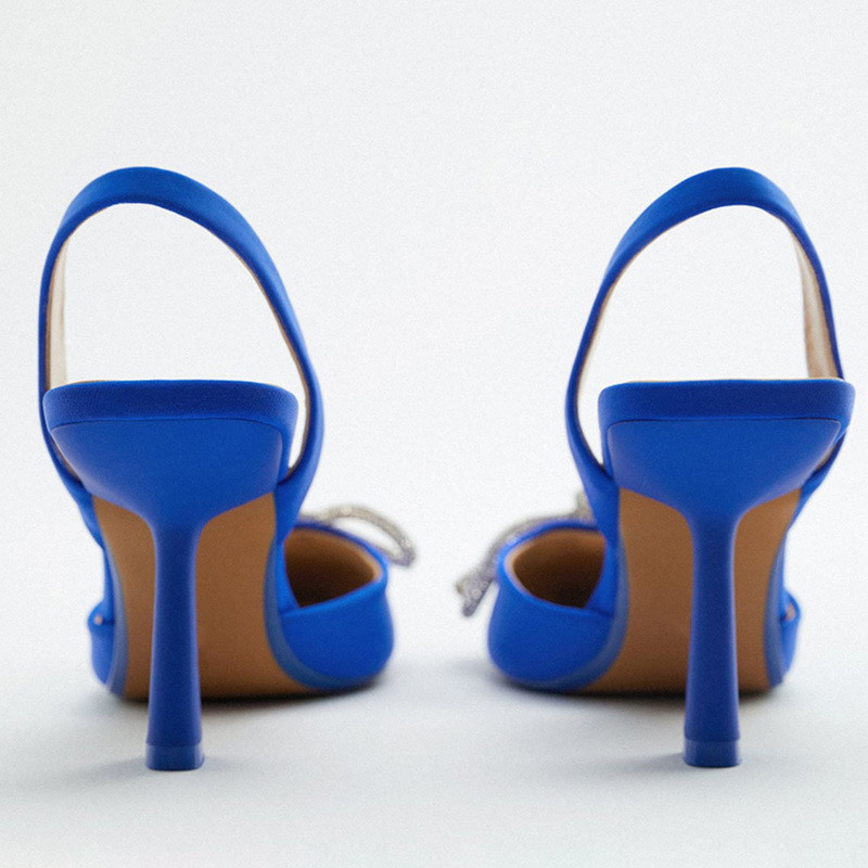 Cipele za žene 2023. Sandale Luksuzni brend Ljetna moda Transparentes Rhinestones Papuče sa šiljastom petom Ženske seksi salonke