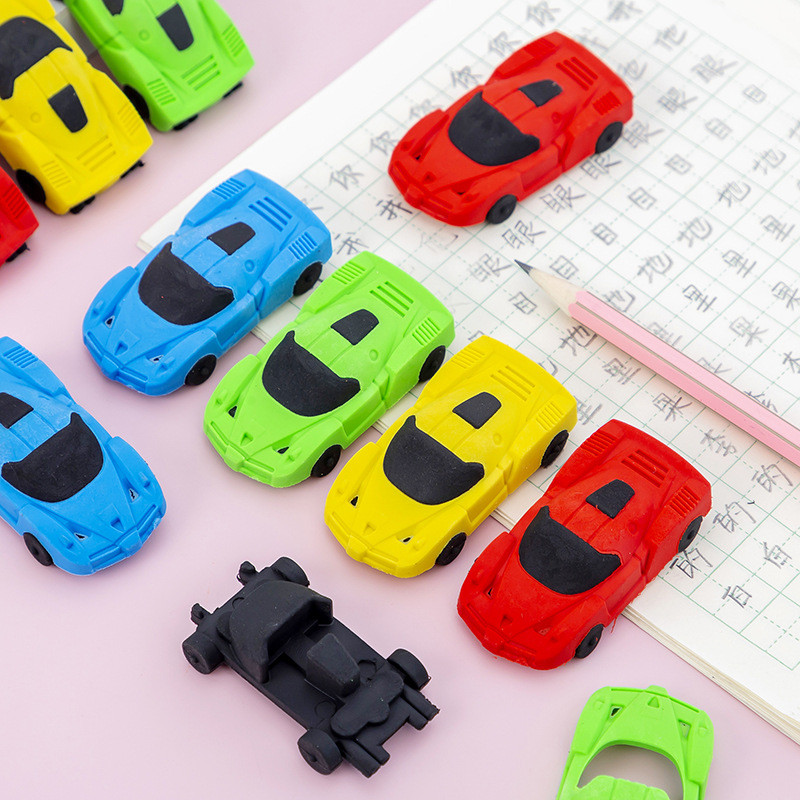 Kreativni slatki automobilski gumeni crtani trodimenzionalni odvojivi uredski pribor za brisanje