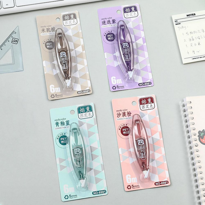 6 bucăți bandă de corectare durabilă, glisantă netedă, multifuncțională, convenabilă, bandă de corectare a scrisului, role