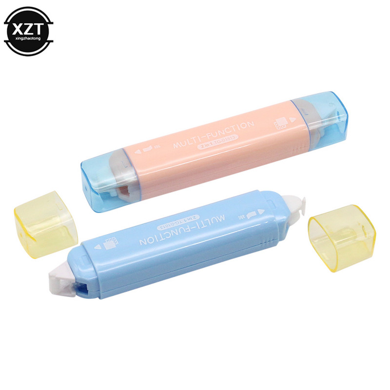 Kawaii doi într-unul mini bandă de corecție cu cap dublu bandă adezivă adeziv punctiform papetărie pentru învățare rechizite școlare