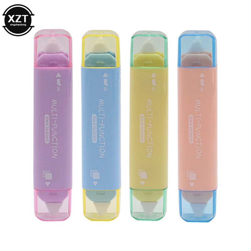 Kawaii doi într-unul mini bandă de corecție cu cap dublu bandă adezivă adeziv punctiform papetărie pentru învățare rechizite școlare