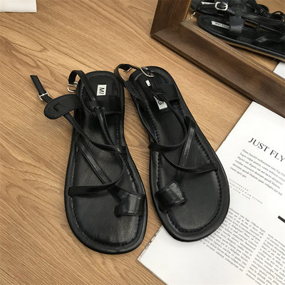 Ženske ravne sandale s štipaljkama za prste Ljetne cipele 2022. Nove uzročne ženske cipele Modne japanke s uskom trakom za plažu Tobogani Zapatos Mujer