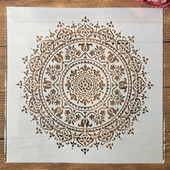 30*30cm Geometrie mare Mandala rotund DIY Stratificare Șabloane Pictură Album de însemnări de colorat embosare Album șablon decorativ