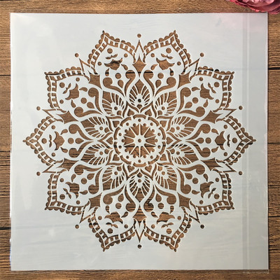 30*30cm Geometrie mare Mandala rotund DIY Stratificare Șabloane Pictură Album de însemnări de colorat embosare Album șablon decorativ