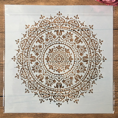 30*30cm Geometrie mare Mandala rotund DIY Stratificare Șabloane Pictură Album de însemnări de colorat embosare Album șablon decorativ